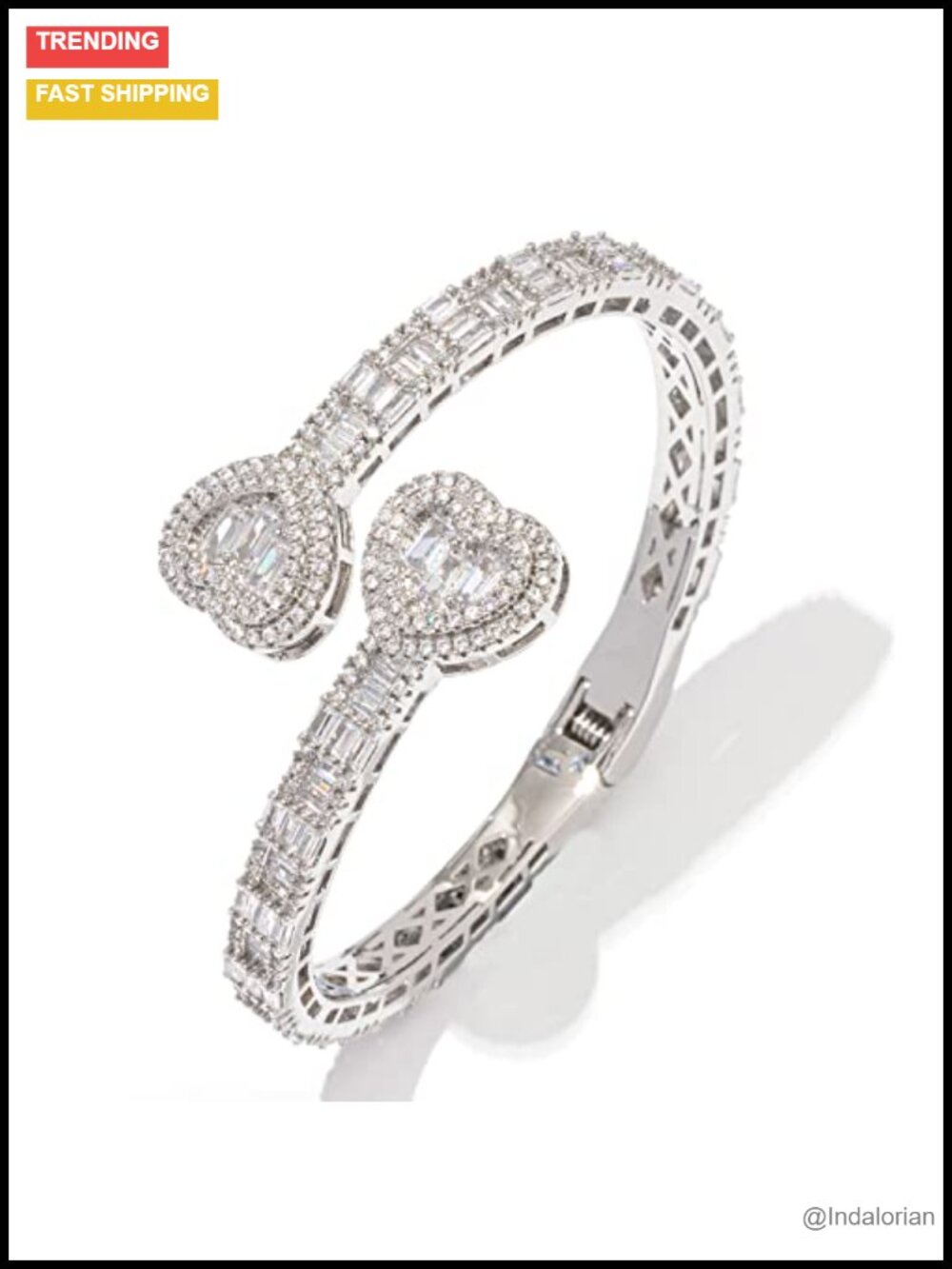 Iced Out Baguette Diamond Bracelet Women Hip Hop Men 14k Gold Silver Plated